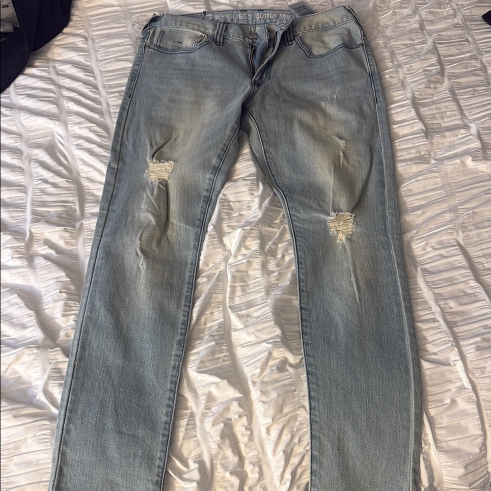 G by Guess Skinny 31x30 Blue Jeans Distressed Style